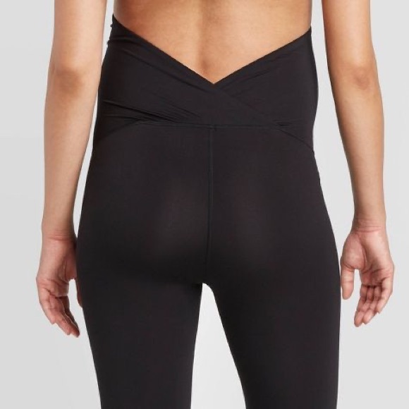 2 Pairs Over Belly Active Maternity Leggings by Ingrid & Isabel Black Med - Picture 3 of 9